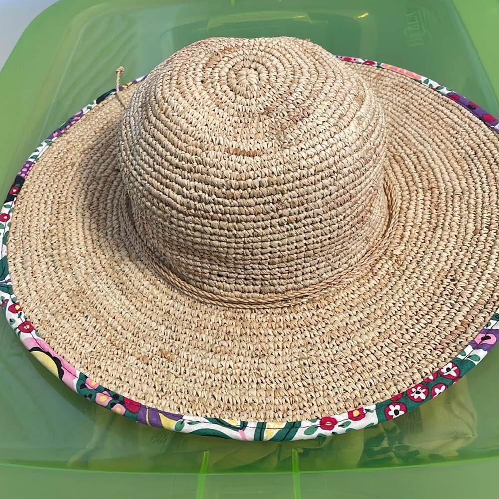 Vera Bradley rattan beach hat